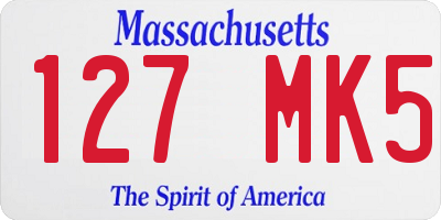 MA license plate 127MK5