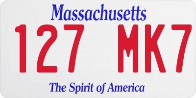 MA license plate 127MK7