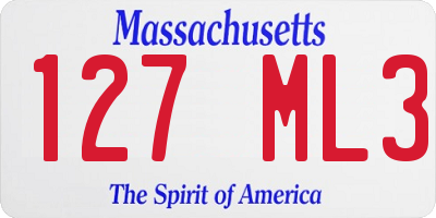 MA license plate 127ML3