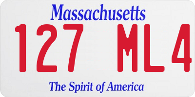 MA license plate 127ML4