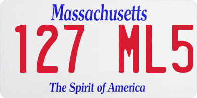 MA license plate 127ML5