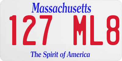 MA license plate 127ML8