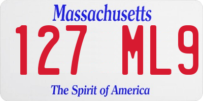 MA license plate 127ML9