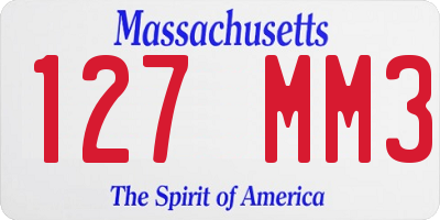 MA license plate 127MM3