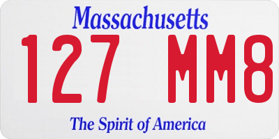MA license plate 127MM8