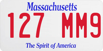 MA license plate 127MM9