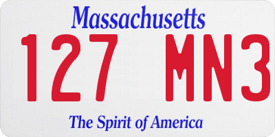 MA license plate 127MN3
