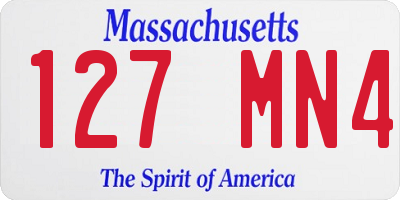 MA license plate 127MN4