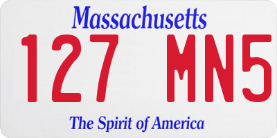MA license plate 127MN5