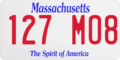 MA license plate 127MO8