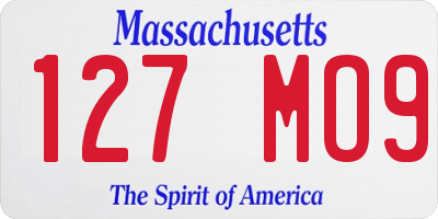 MA license plate 127MO9