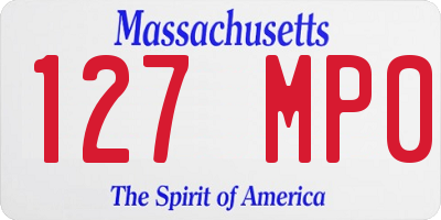 MA license plate 127MP0