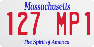 MA license plate 127MP1