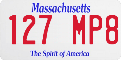 MA license plate 127MP8