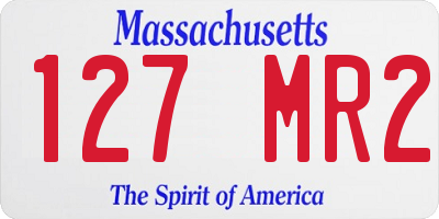 MA license plate 127MR2