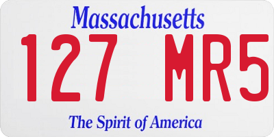 MA license plate 127MR5