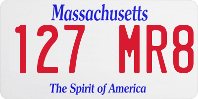 MA license plate 127MR8