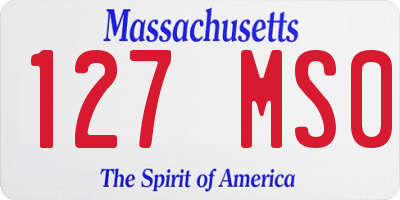 MA license plate 127MS0