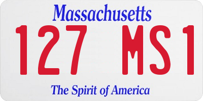 MA license plate 127MS1