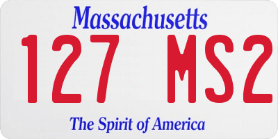 MA license plate 127MS2