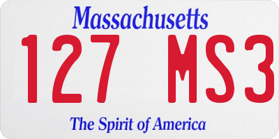 MA license plate 127MS3