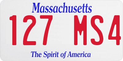 MA license plate 127MS4