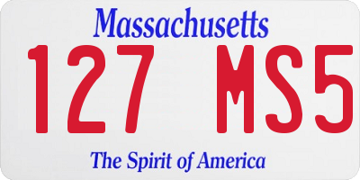 MA license plate 127MS5