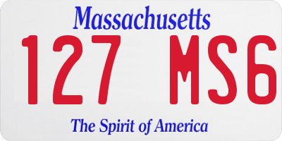 MA license plate 127MS6