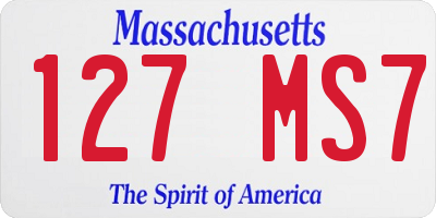 MA license plate 127MS7