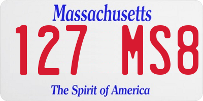 MA license plate 127MS8