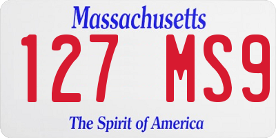 MA license plate 127MS9