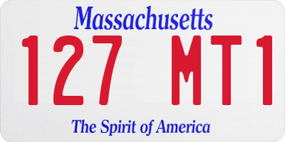 MA license plate 127MT1