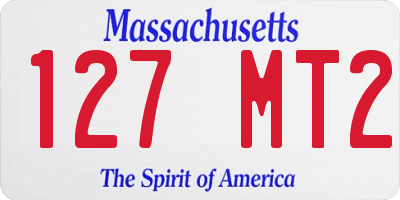 MA license plate 127MT2