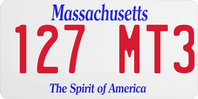 MA license plate 127MT3