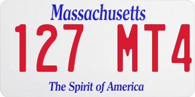 MA license plate 127MT4