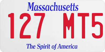 MA license plate 127MT5