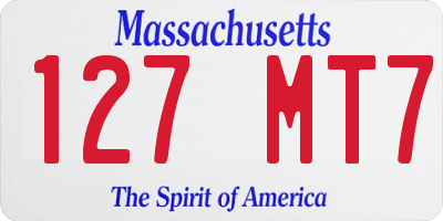 MA license plate 127MT7