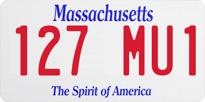 MA license plate 127MU1
