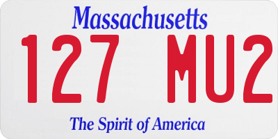 MA license plate 127MU2