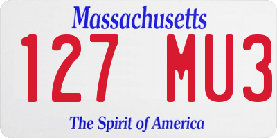 MA license plate 127MU3