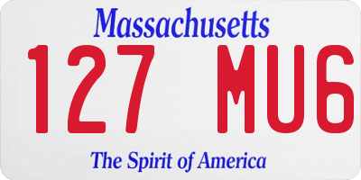 MA license plate 127MU6