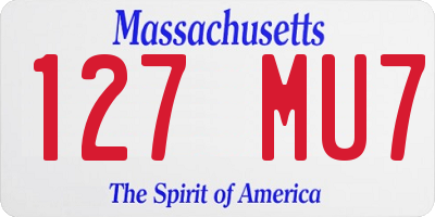 MA license plate 127MU7