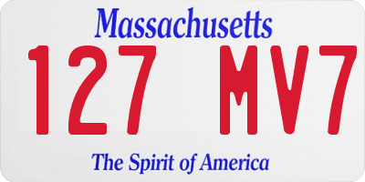 MA license plate 127MV7