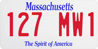 MA license plate 127MW1