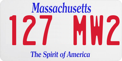 MA license plate 127MW2