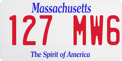 MA license plate 127MW6