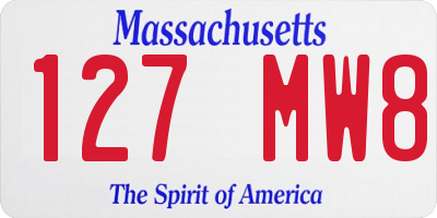 MA license plate 127MW8