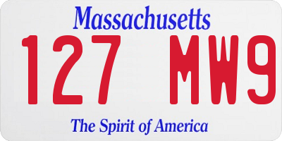 MA license plate 127MW9