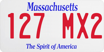 MA license plate 127MX2