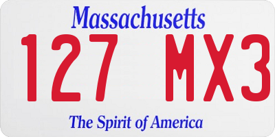 MA license plate 127MX3